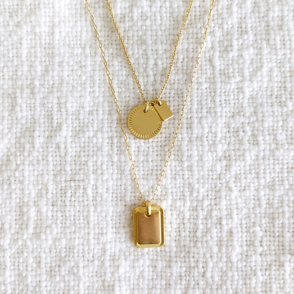 Madewell Etched Coin Necklace Set 